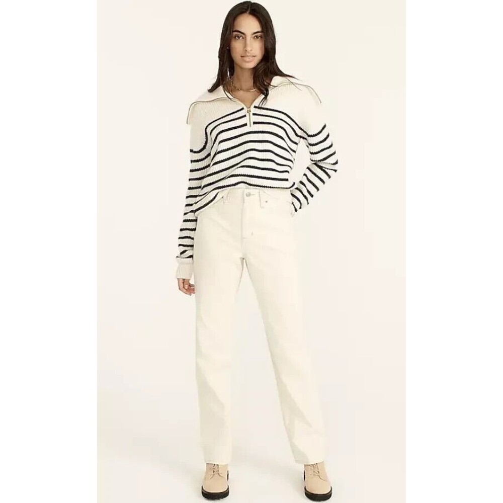 J.Crew 25 Slouchy Boyfriend Jean In Ecru Denim High Rise 100% Cotton Beige NWT